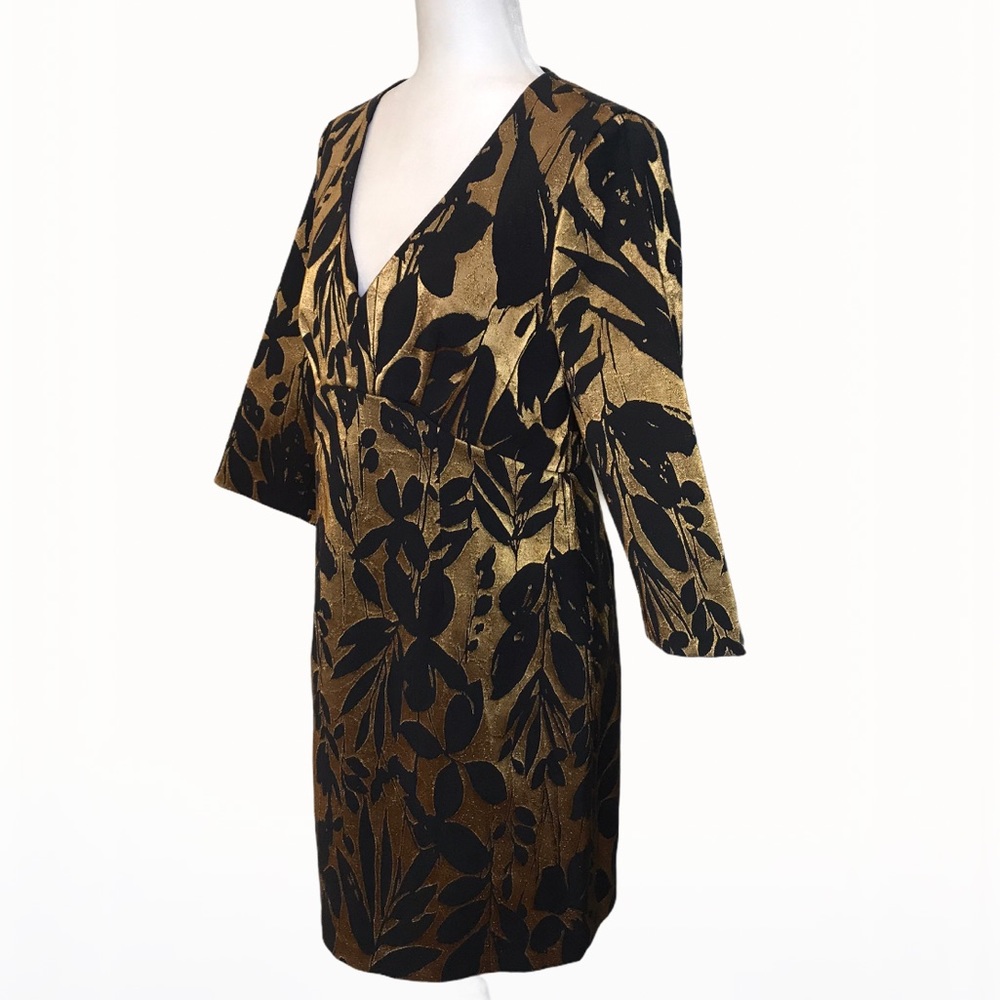 Trina Turk Muni Metallic Jacquard Sheath Dress -10 - Picture 9 of 16